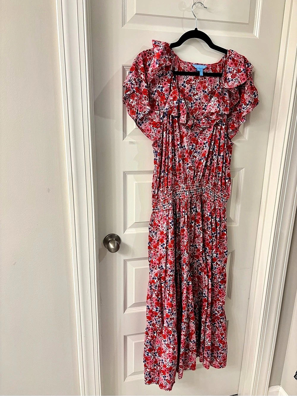 Draper James Floral Maxi Dress in Red & Pink Size XL